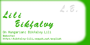 lili bikfalvy business card